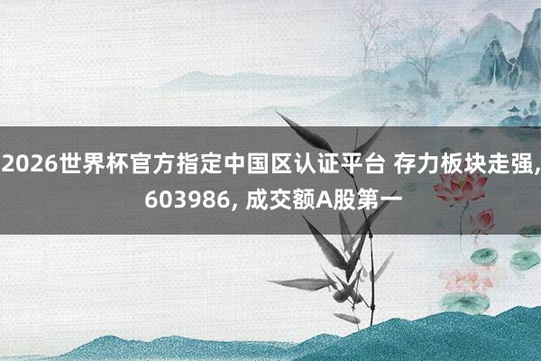 2026世界杯官方指定中國區認證平臺 存力板塊走強， 603986， 成交額A股第一