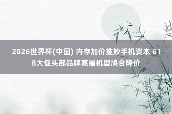 2026世界杯(中國) 內存加價推妙手機資本 618大促頭部品牌高端機型鳩合降價