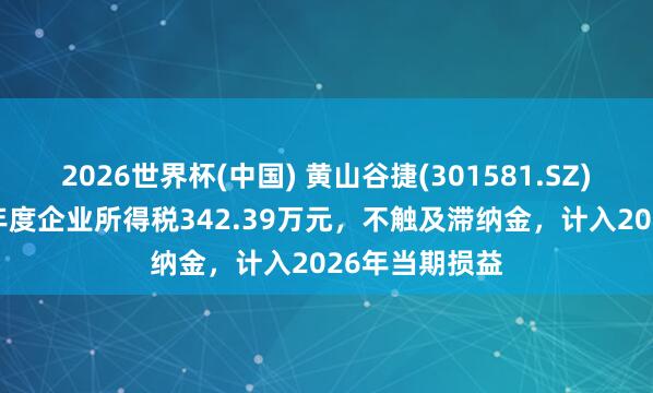 2026世界杯(中國(guó)) 黃山谷捷(301581.SZ)：補(bǔ)繳2025年度企業(yè)所得稅342.39萬(wàn)元，不觸及滯納金，計(jì)入2026年當(dāng)期損益