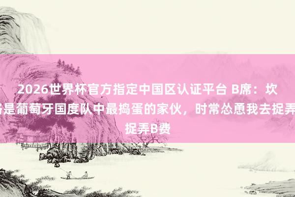 2026世界杯官方指定中國區認證平臺 B席：坎塞洛是葡萄牙國